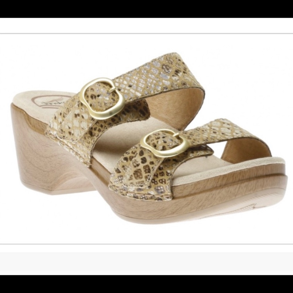 Dansko Sophie snake skin tan Sandals 41